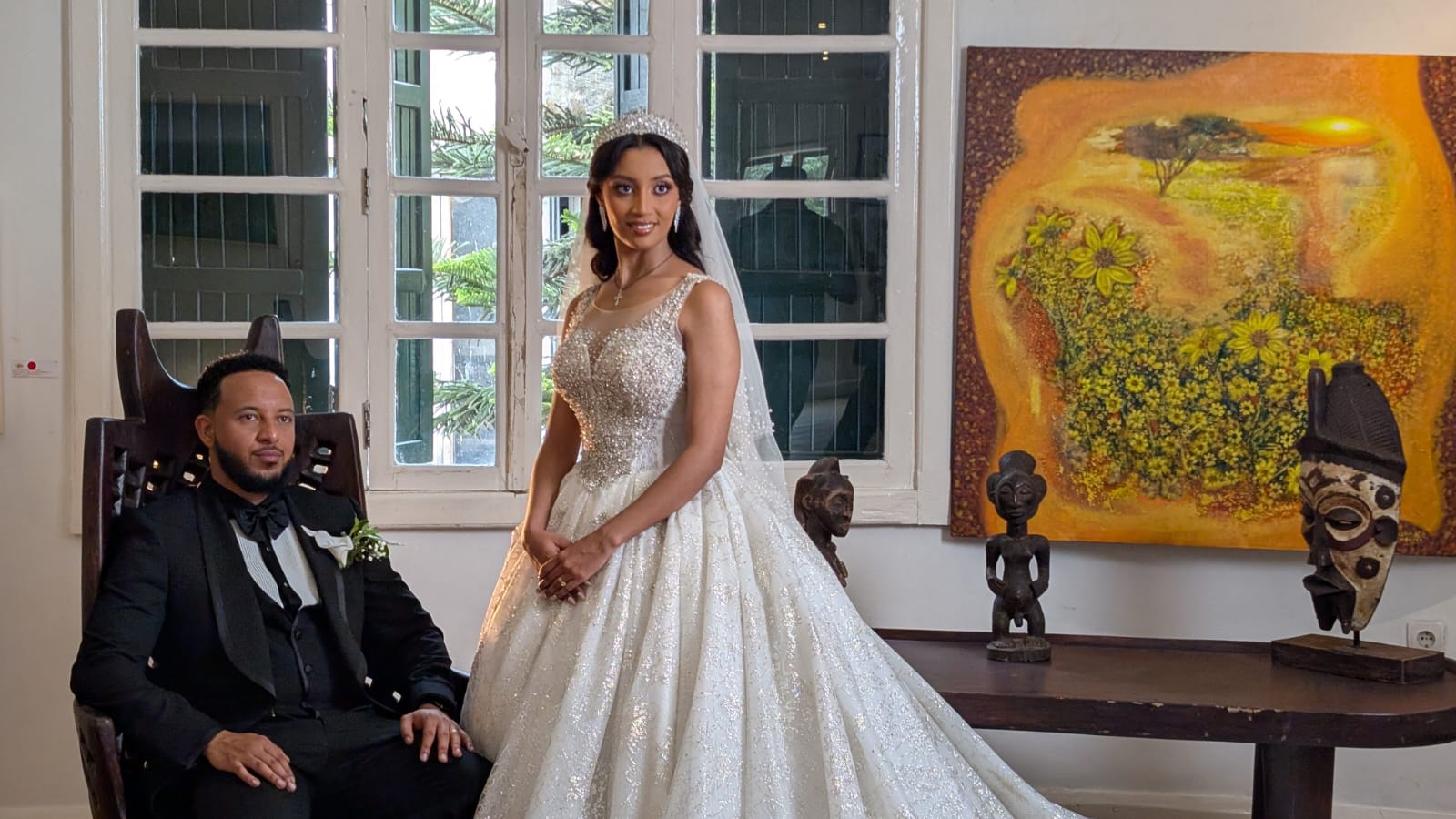 The Bride & Groom at sunset