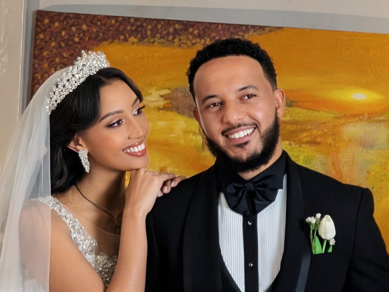 Beautiful Bride & Groom at sunset